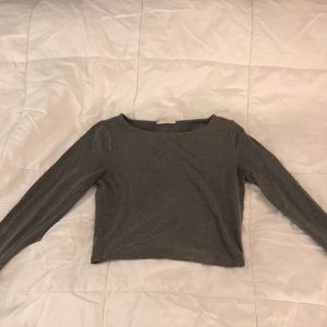 Gray crop top